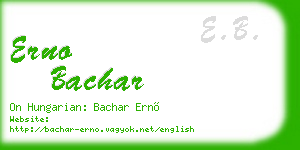 erno bachar business card